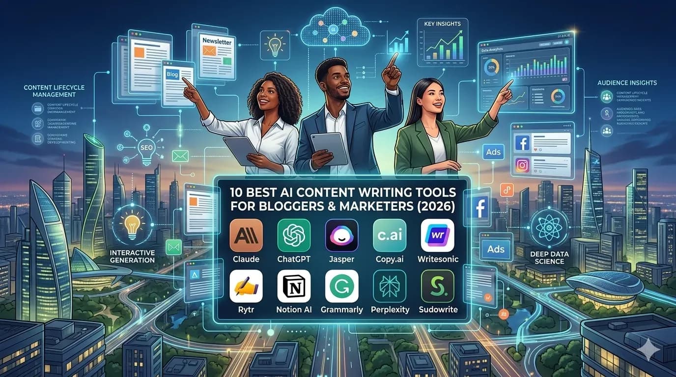 AI Content Writing Tools List: 10 Best Options for Bloggers & Marketers in 2026
