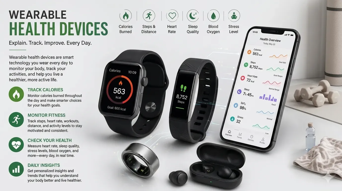 Wearable Health Devices Explained: Track Calories, Fitness, and Your Health Every Day