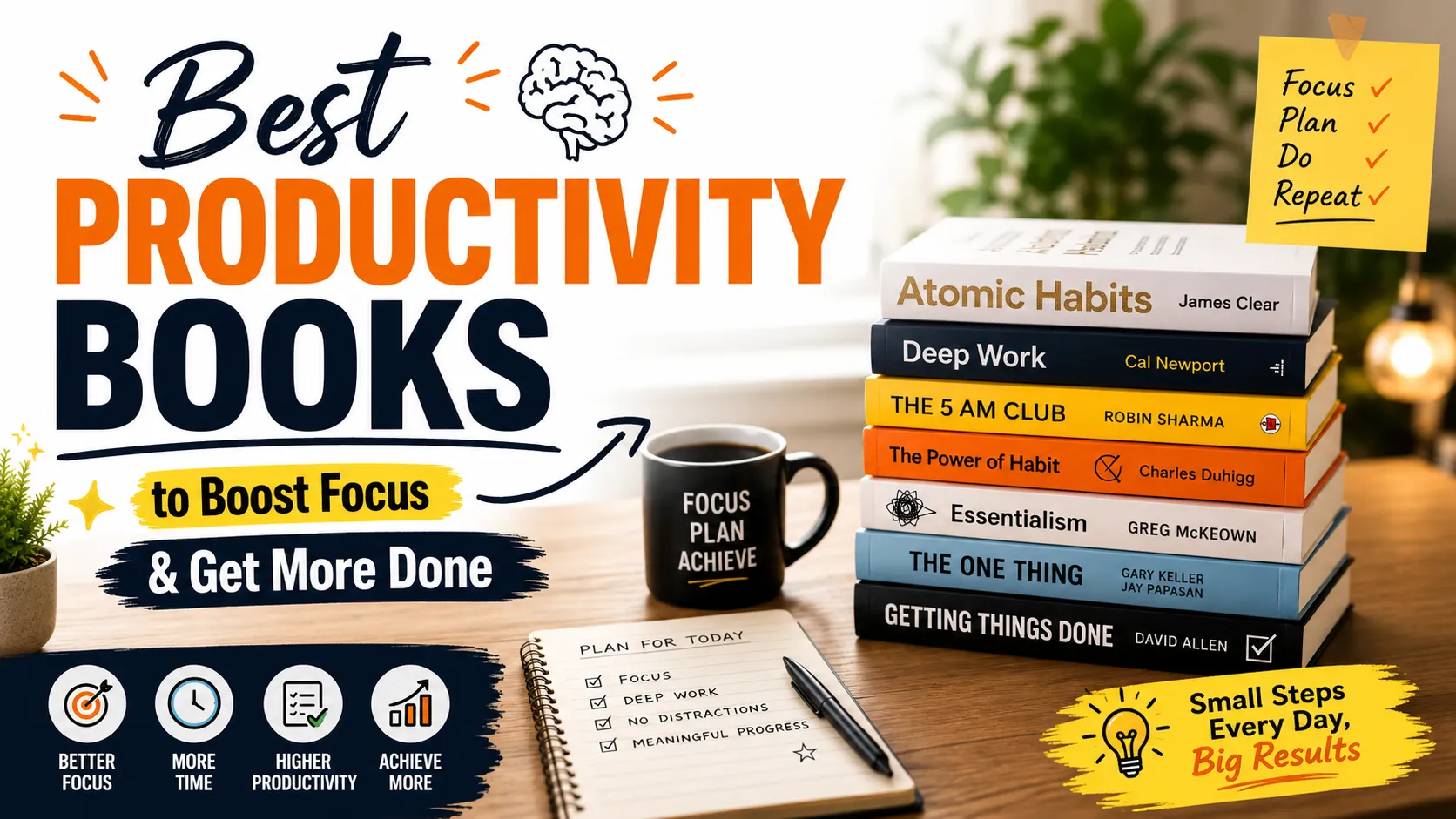 Best Productivity Books to Boost Focus & Get More Done